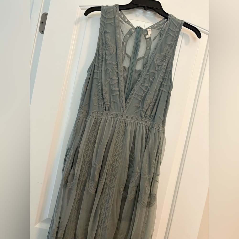 Deep v lace dress with built in shorts